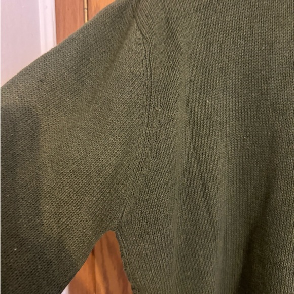 Men’s Coofandy Mock Neck Sweater Size XL ArmyGreen, Weave on frontwith button - Picture 12 of 13